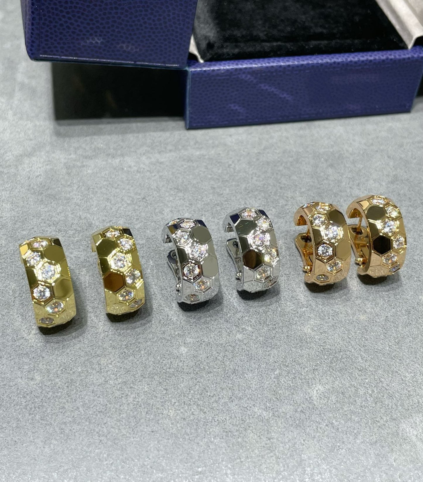 LUXEIFY BEE LOVE DIAMOND HOOP EARRINGS