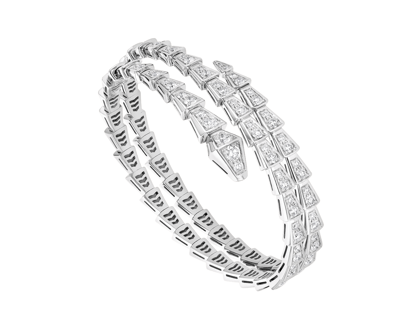 LUXEIFY SERPENTI BRACELET SILVER DIAMOND DOUBLE ROW