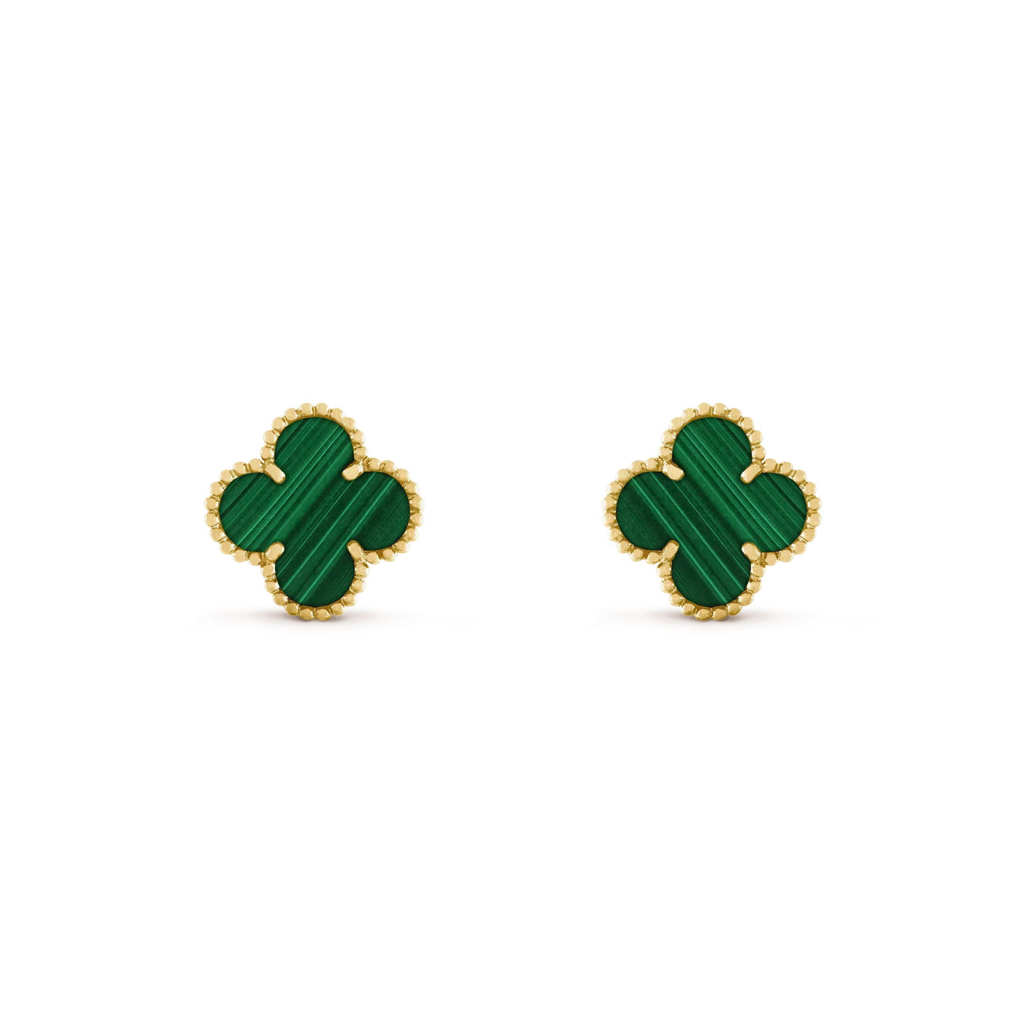 CLOVER MEDIUM 1 MOTIFS MALACHITE EARRINGS