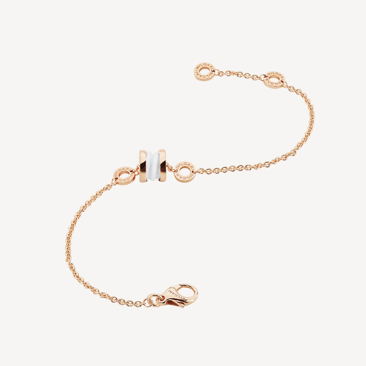 LUXEIFY ZERO 1 SOFT PINK GOLD AND WHITE CERAMIC BRACELET