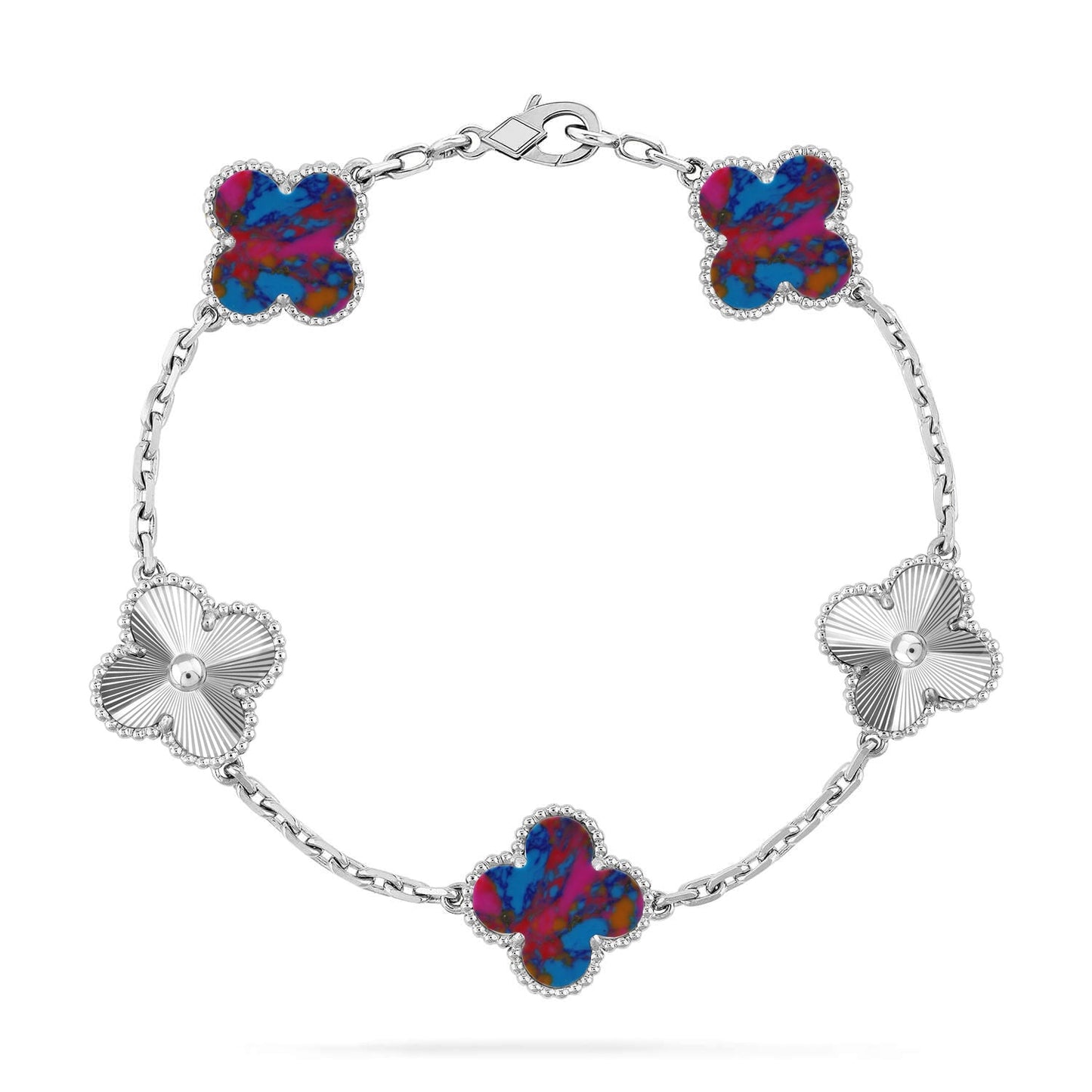 CLOVER 5 MOTIF COLOR GEMSTONES BRACELET COLLECTION