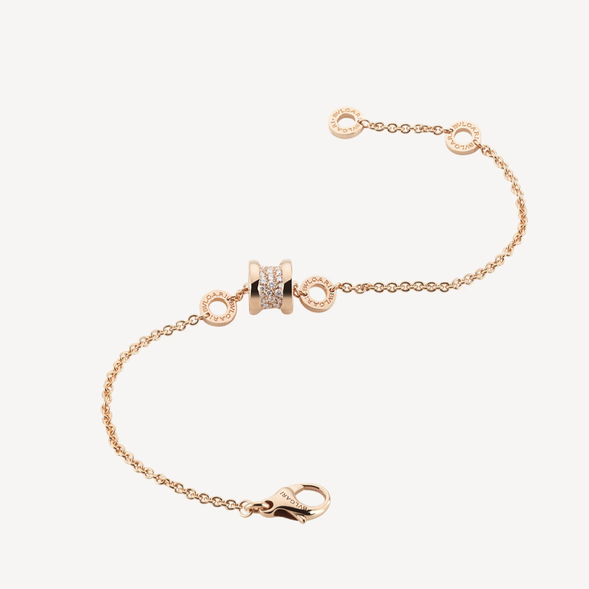 LUXEIFY ZERO 1 ORO ROSA SUAVE CON DIAMANTES PAVÉ EN LA PULSERA ESPIRAL
