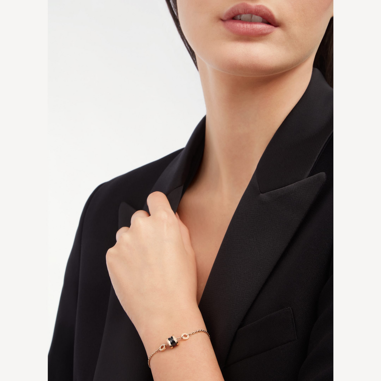 LUXEIFY ZERO 1 SOFT PINK GOLD AND BLACK CERAMIC BRACELET