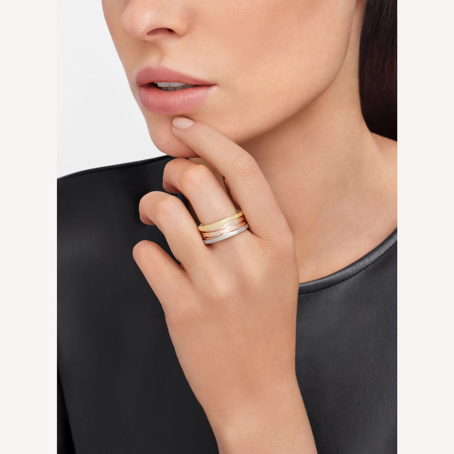 LUXEIFY ZERO 1 THREE-BAND ROSE WHITE AND YELLOW RING