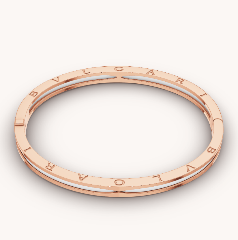 LUXEIFY ZERO 1 PINK GOLD WITH WHITE CERAMIC BRACELET