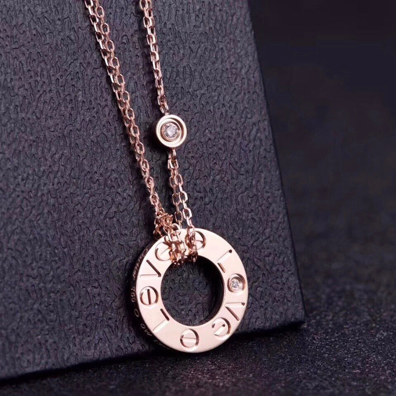 LUXEIFY LOVE NECKLACE 16MM 2 DIAMONDS