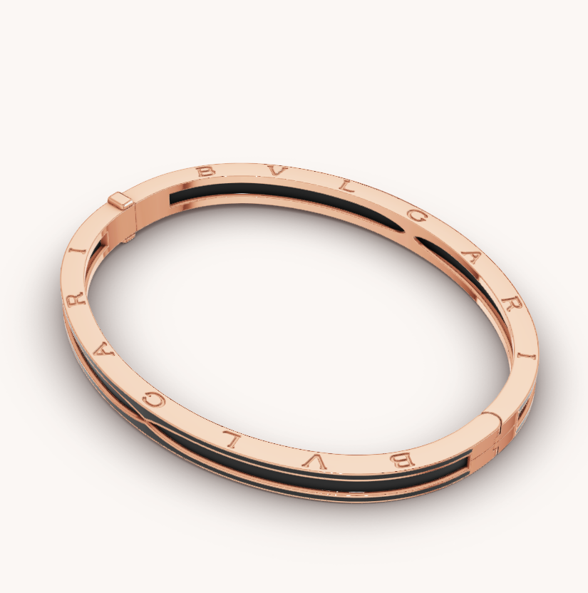 LUXEIFY ZERO 1 PINK GOLD WITH MATTE BLACK CERAMIC BRACELET