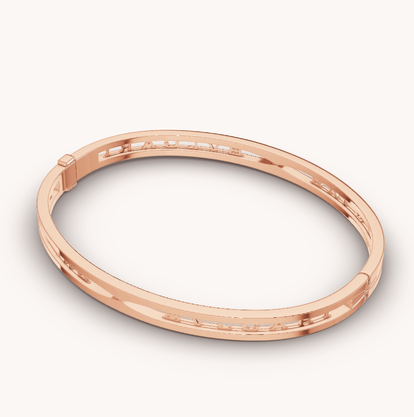 LUXEIFY ZERO 1 SPIRAL LOGO PINK GOLD BRACELET