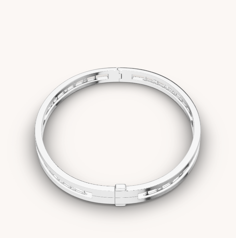 LUXEIFY ZERO 1 SPIRAL LOGO SILVER BRACELET