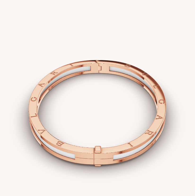 LUXEIFY ZERO 1 PINK GOLD WITH WHITE CERAMIC BRACELET