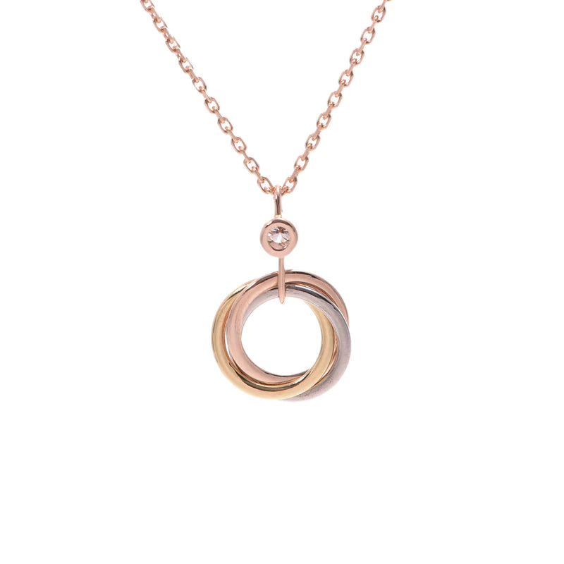 LUXEIFY TRINITY SILVER GOLD PINK GOLD NECKLACE