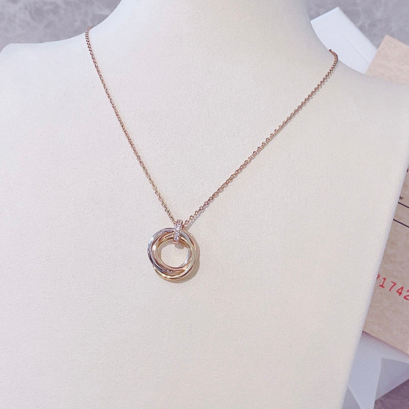 LUXEIFY TRINITY NECKLACE GOLD DIAMONDS