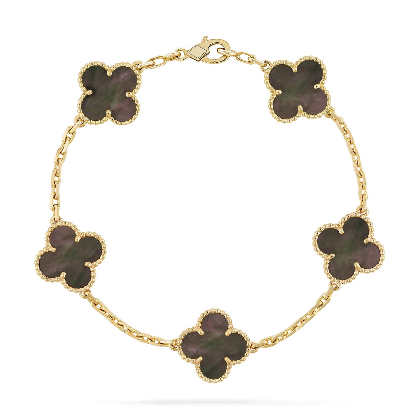 CLOVER 5 MOTIF GRAY MOP BRACELET