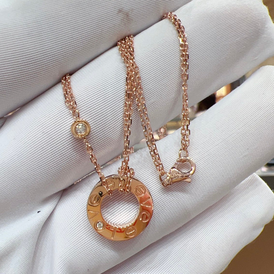 LUXEIFY LOVE NECKLACE 16MM 2 DIAMONDS