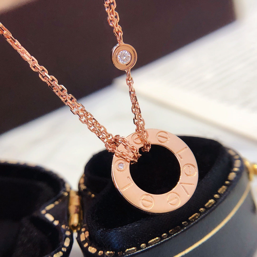LUXEIFY LOVE NECKLACE 16MM 2 DIAMONDS
