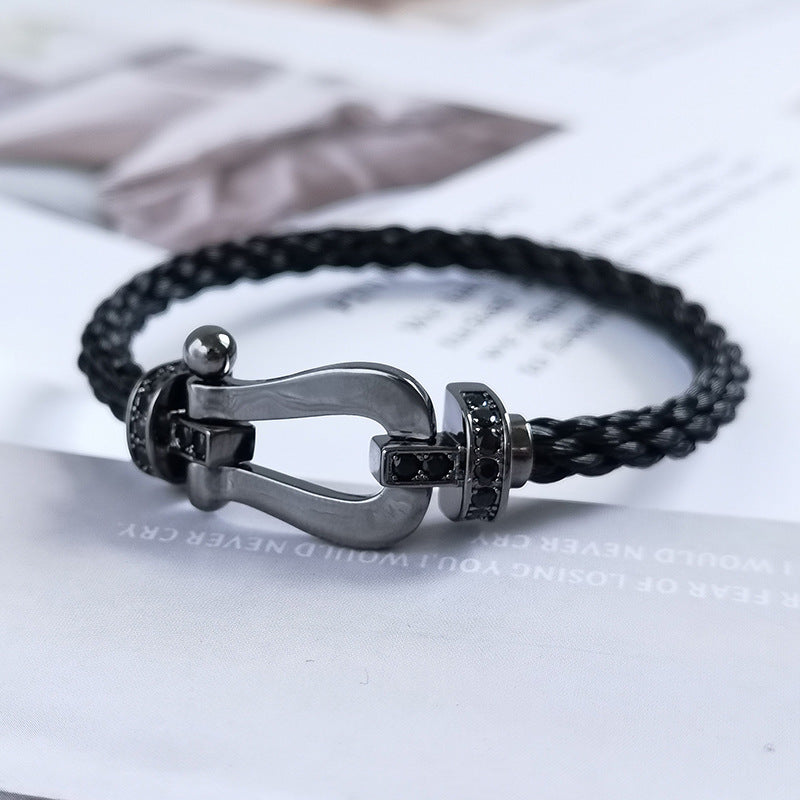 LUXEIFY FORCE LARGE SERIES HORSESHOE BLACK SAMURAI BRACELET
