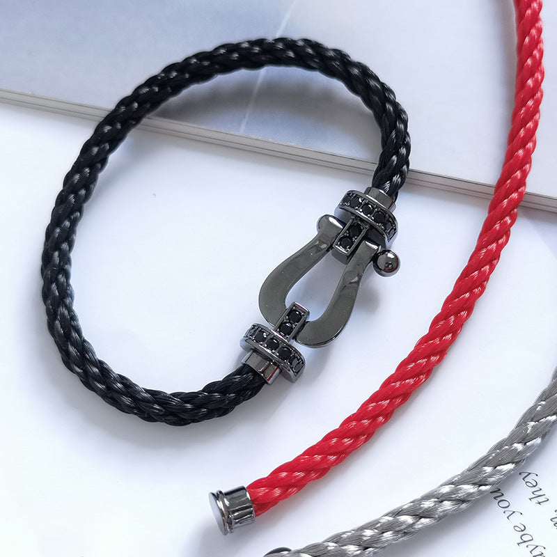 LUXEIFY FORCE LARGE SERIES HORSESHOE BLACK SAMURAI BRACELET