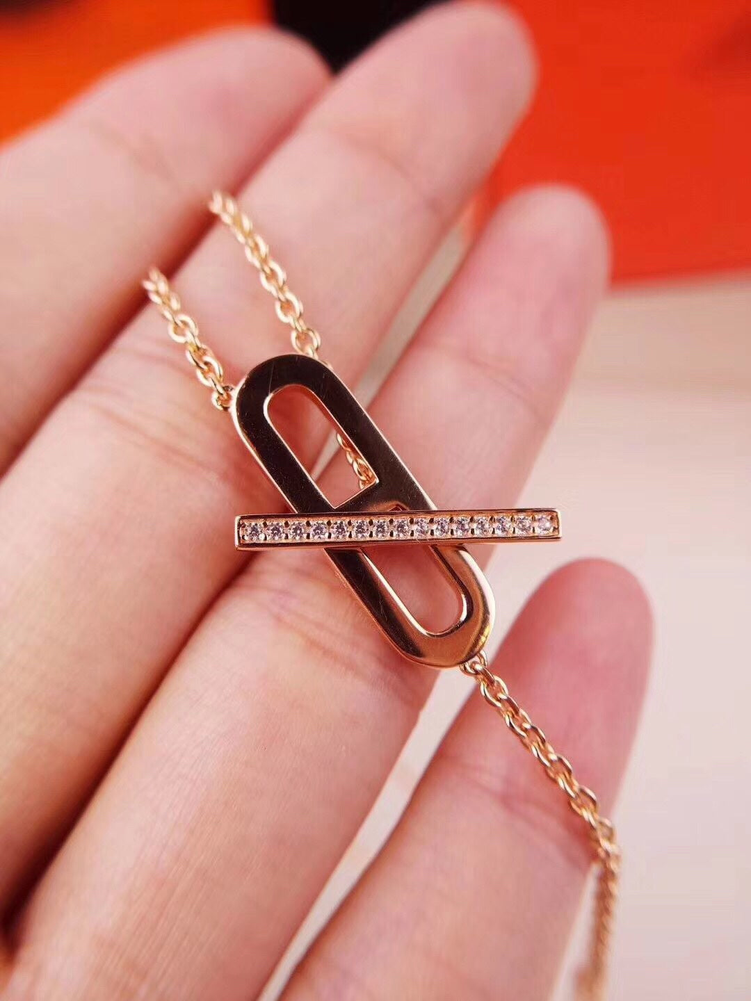 LUXEIFY HM NECKLACE PLATINUM ROSE GOLD DIAMOND