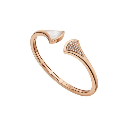 LUXEIFY DREAM BRACELET OPEN PINK GOLD MOP DIAMOND