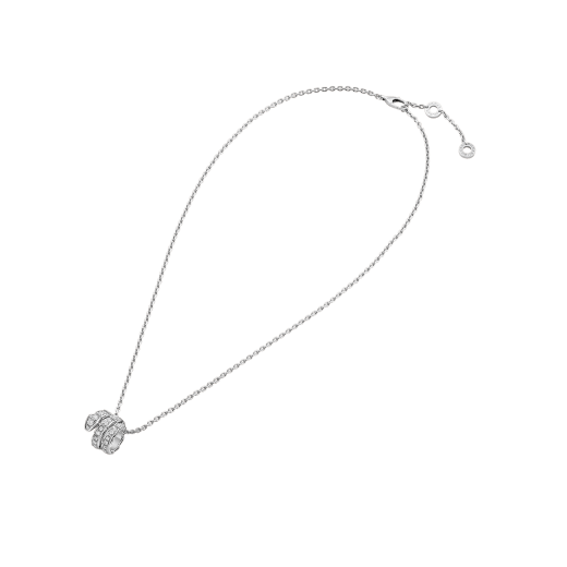 LUXEIFY SERPENTI SILVER NECKLACE DOUBLE RING DIAMOND