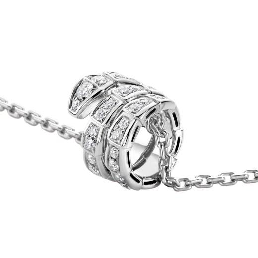 LUXEIFY SERPENTI SILVER NECKLACE DOUBLE RING DIAMOND