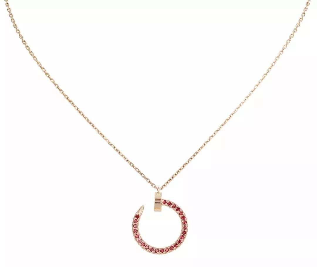 LUXEIFY JUSTE NECKLACE PINK GOLD RED DIAMONDS