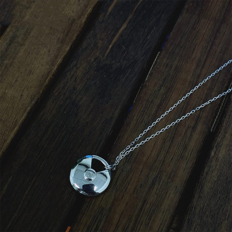 LUXEIFY AMULETTE SILVER FULL DIAMOND NECKLACE