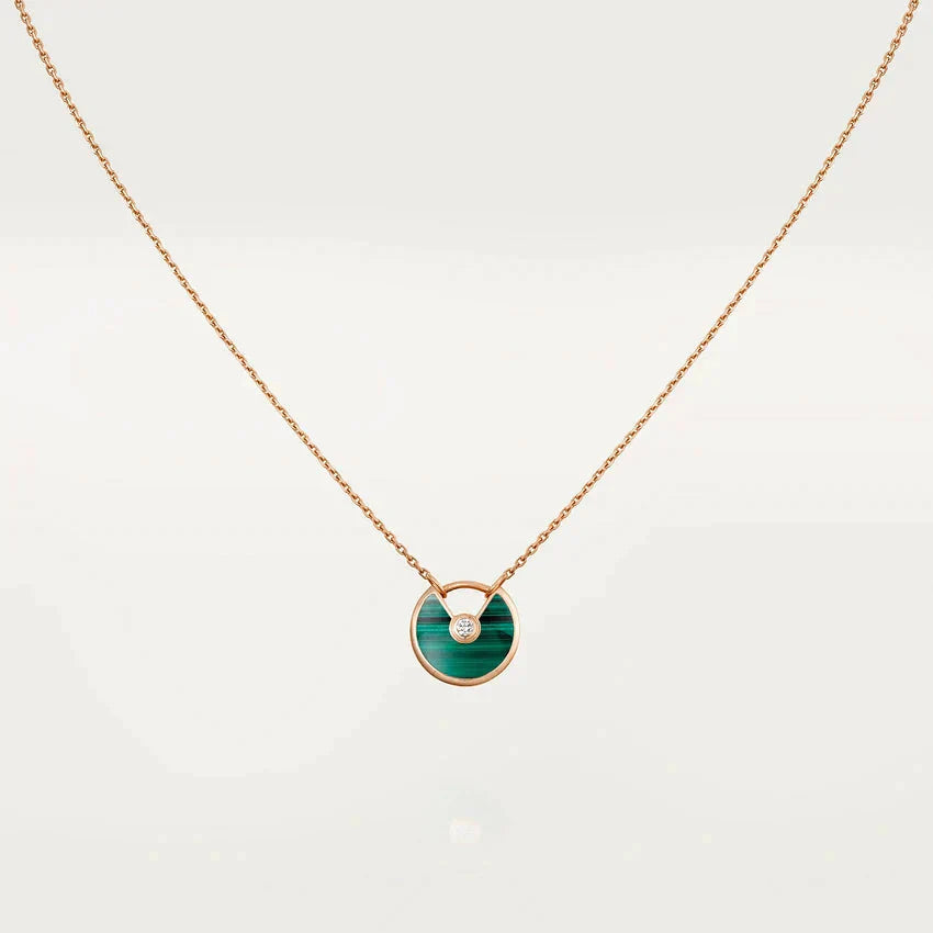 LUXEIFY AMULETTE ROSE GOLD MALACHITE NECKLACE