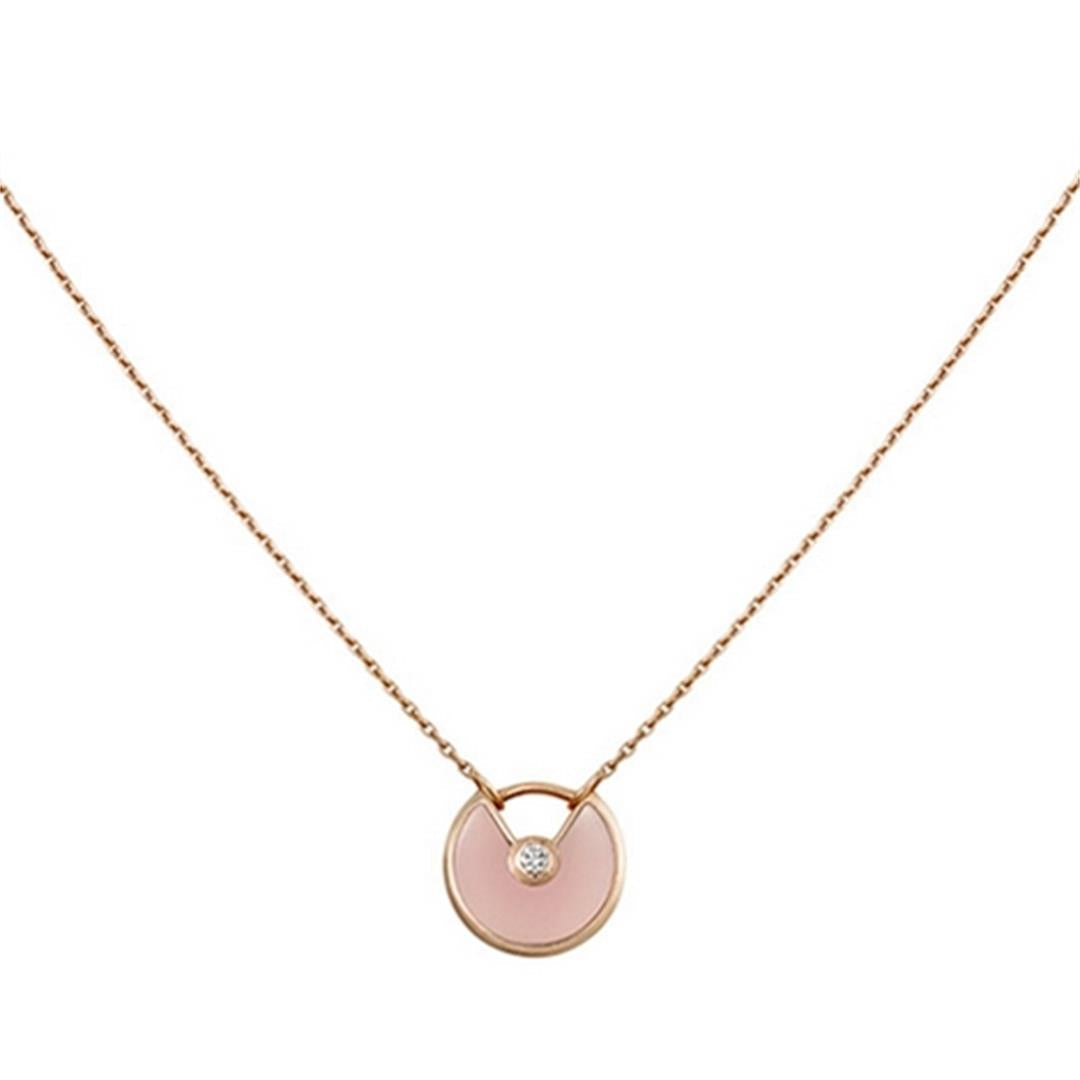 LUXEIFY AMULETTE ROSE GOLD PINK MOP NECKLACE