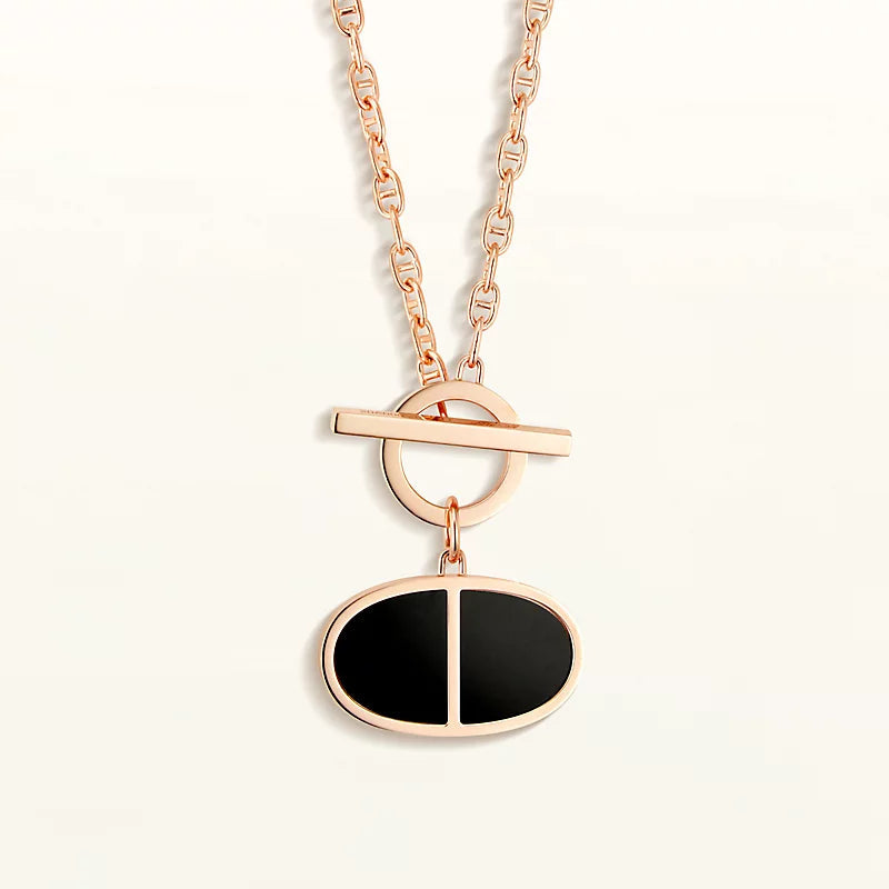LUXEIFY CHAINE VERSO BLACK CERAMIC NECKLACE