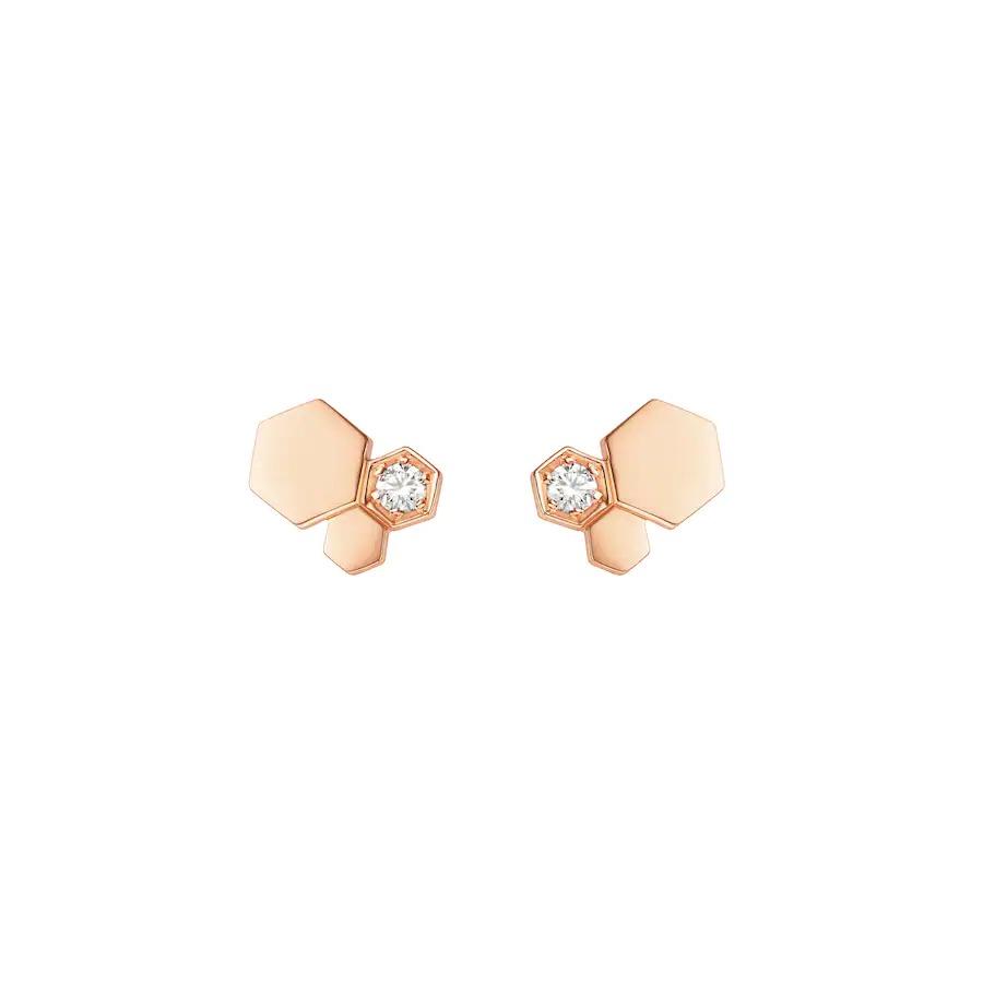 LUXEIFY BEE LOVE PINK GOLD DIAMOND EARRINGS