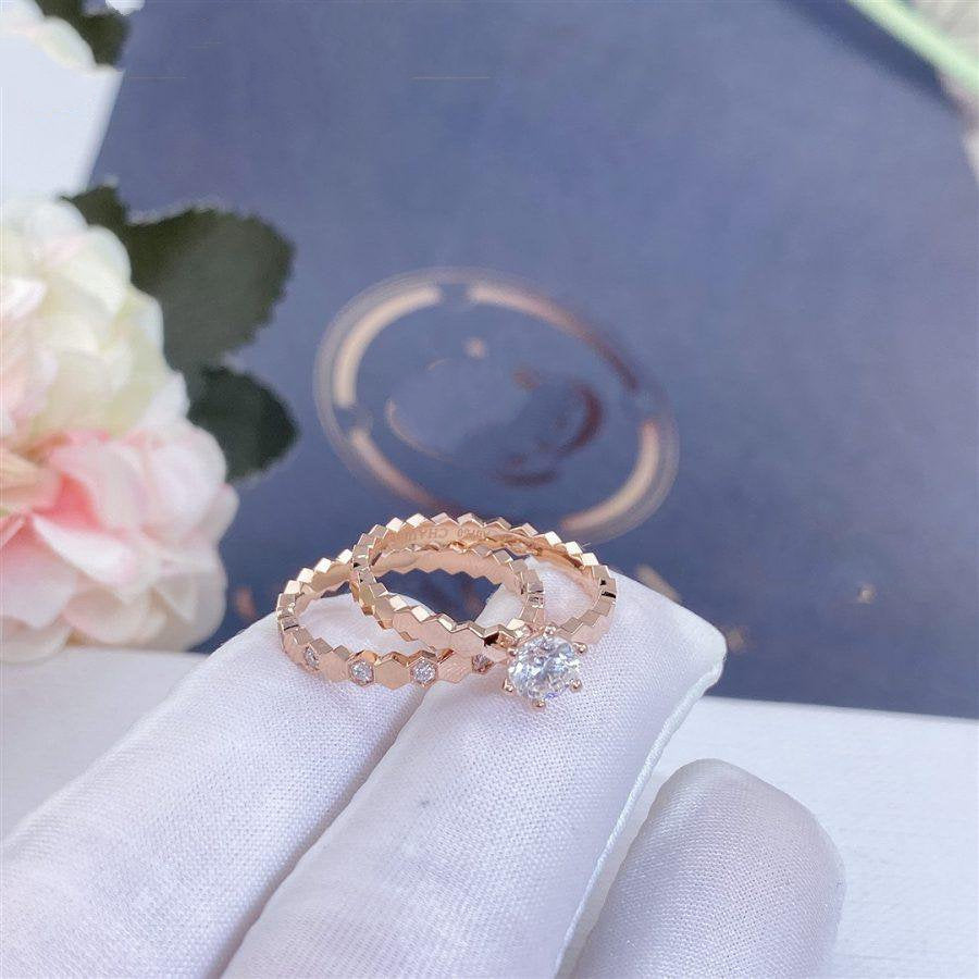 LUXEIFY BEE LOVE RING PINK GOLD 1 DIAMOND