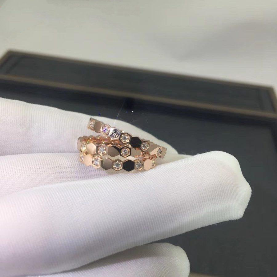 LUXEIFY BEE LOVE RING PINK GOLD DIAMOND