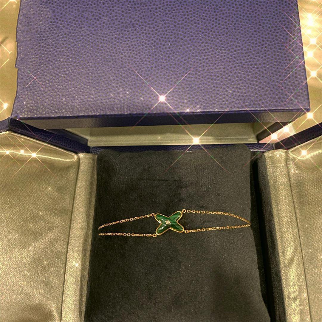 LUXEIFY JEUX BRACELET MALACHITE PINK GOLD 1 DIAMOND