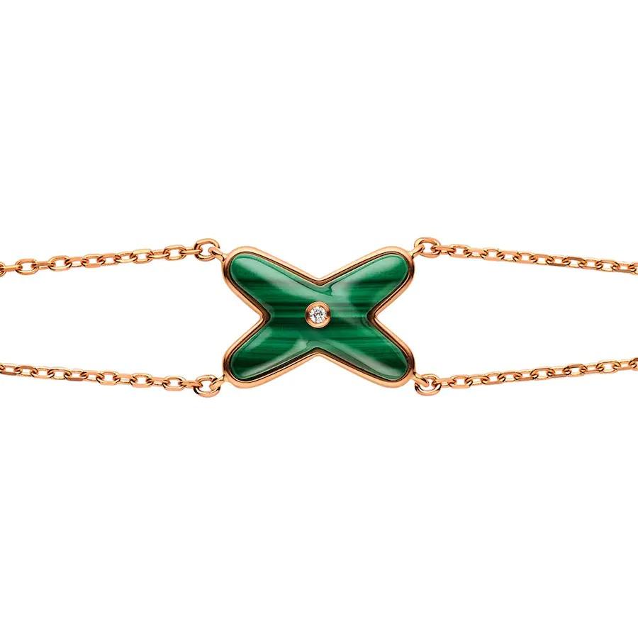 LUXEIFY JEUX BRACELET MALACHITE PINK GOLD 1 DIAMOND