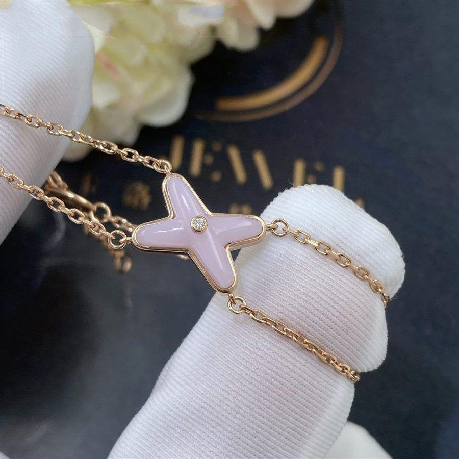 LUXEIFY JEUX BRACELET PINK MOP PINK GOLD 1 DIAMOND