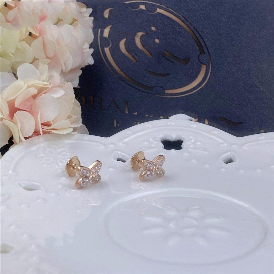 LUXEIFY JEUX DE PINK GOLD DIAMOND EARRINGS