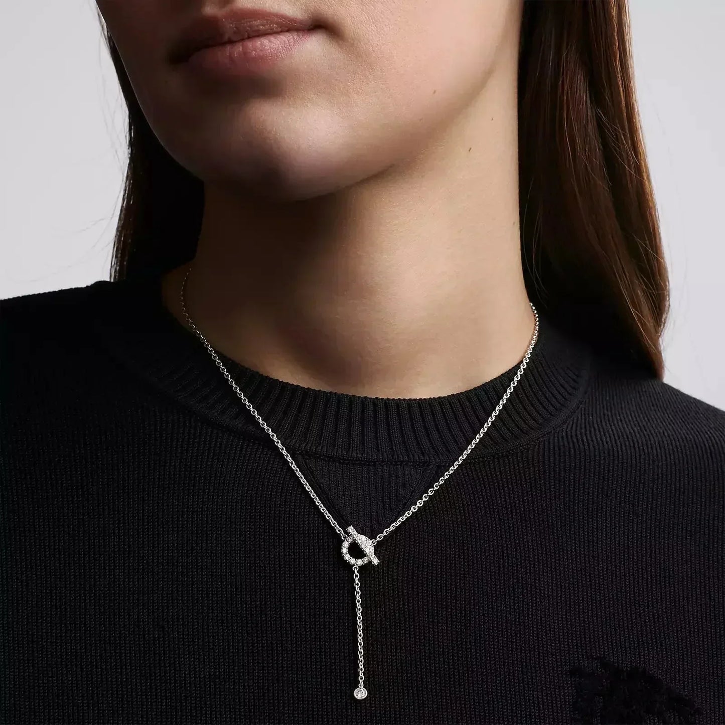 LUXEIFY FINESSE SILVER DIAMOND NECKLACE