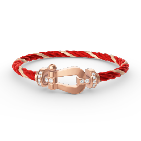 LUXEIFY FORCE LARGE HORSESHOE HALF DIAMOND BRACELET ROSE GOLD