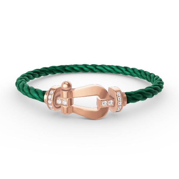 LUXEIFY FORCE LARGE HORSESHOE HALF DIAMOND BRACELET ROSE GOLD