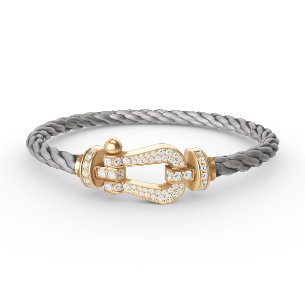 LUXEIFY FORCE LARGE HORSESHOE FULL DIAMOND BRACELET GOLD