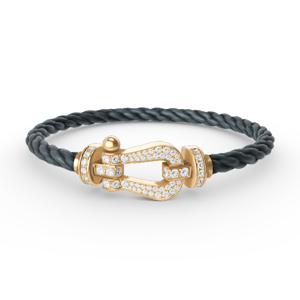LUXEIFY FORCE LARGE HORSESHOE FULL DIAMOND BRACELET GOLD