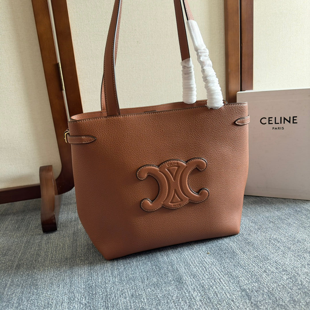 MINI CABAS ANAÏS CUIR TRIOMPHE 21 IN BRONZE ORANGE GRAINED CALFSKIN
