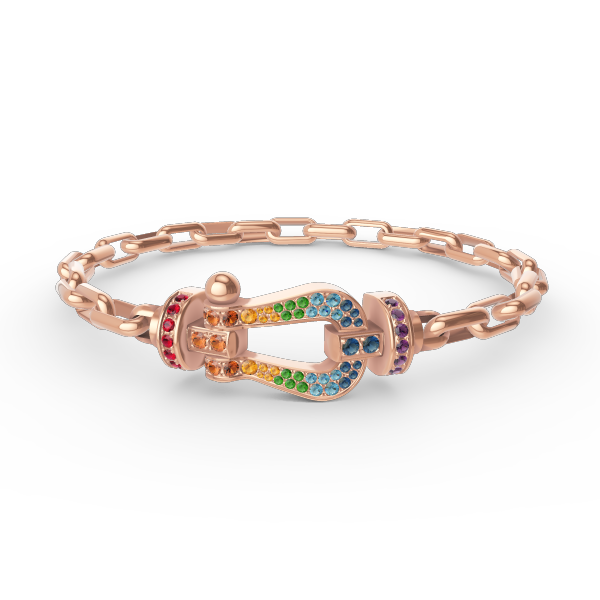 LUXEIFY FORCE LARGE HORSESHOE CLASP METAL BRACELET