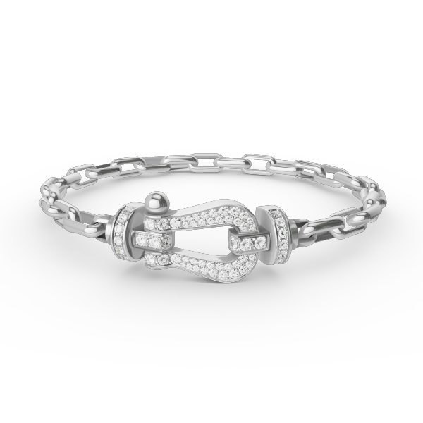 LUXEIFY FORCE LARGE HORSESHOE CLASP METAL BRACELET