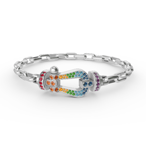 LUXEIFY FORCE LARGE HORSESHOE CLASP METAL BRACELET
