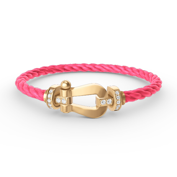 LUXEIFY FORCE LARGE HORSESHOE HALF DIAMOND BRACELET GOLD