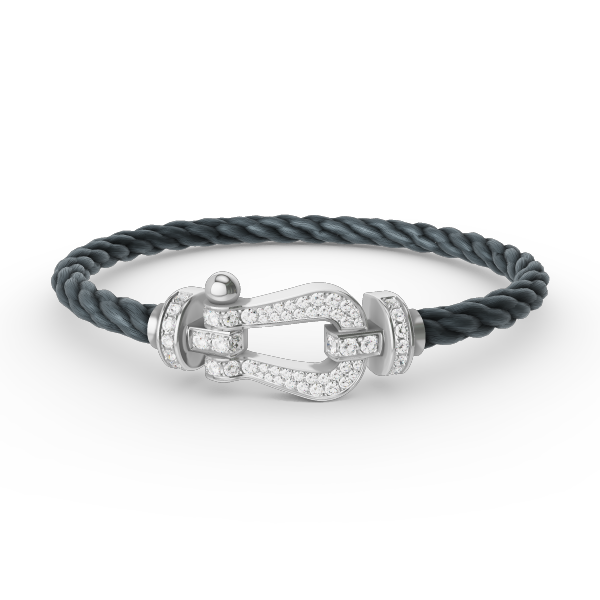 LUXEIFY FORCE LARGE HORSESHOE FULL DIAMOND BRACELET SILVER