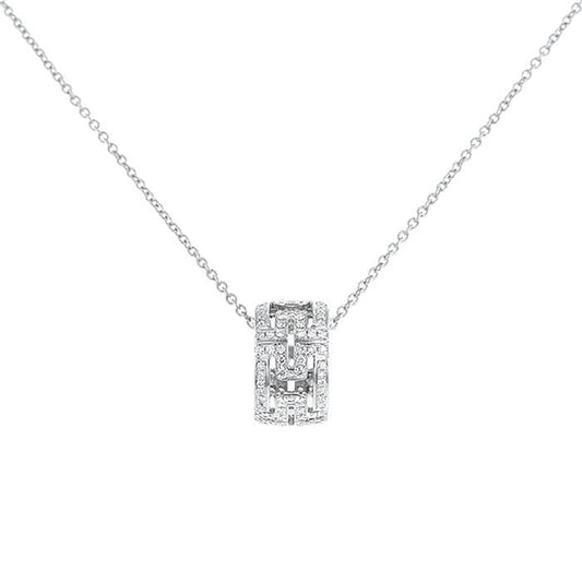 LUXEIFY PARENTESI NECKLACE SILVER DIAMOND