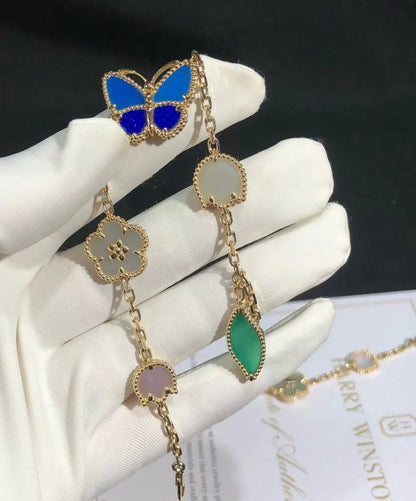 2026 New Arrival LUCKY SPRING CLOVER 5 MOTIF BRACELET&NECKLACE&RING SET